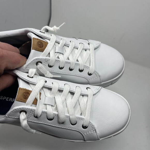 New Sperry Mens Winslow LACE to Toe Sneaker White Leather sz 5 - Picture 6 of 8